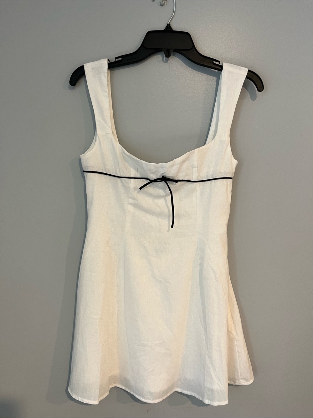Peppermayo White Mini Dress with Black Trim